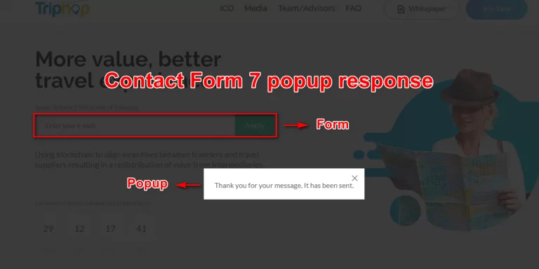 Сообщение Contact Form 7 в всплывающем окне